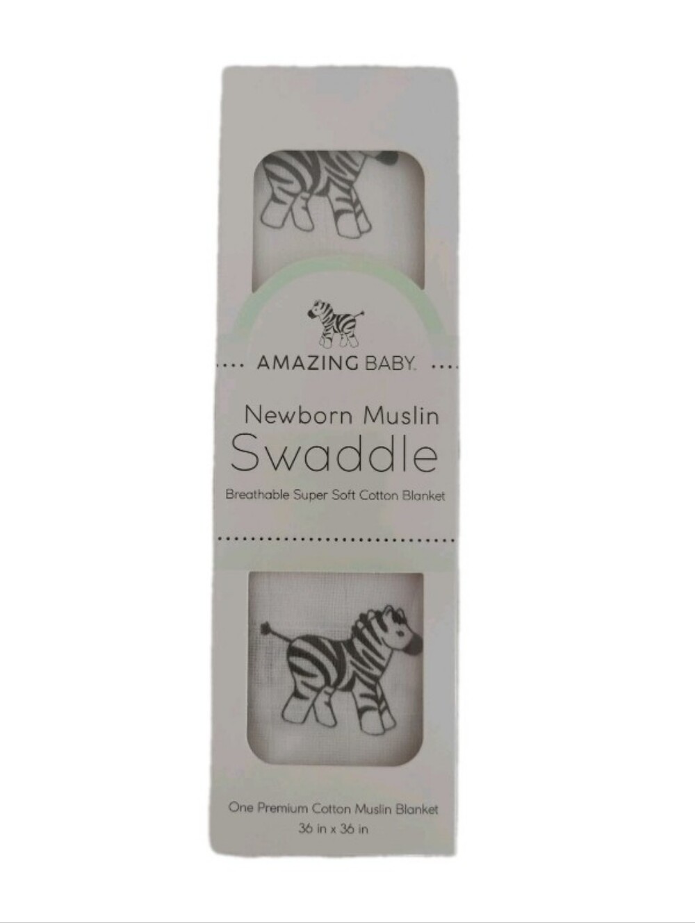 Amazing Baby Muslin Swaddle Blanket Zebra Print 36" x 36" Cotton Gift New